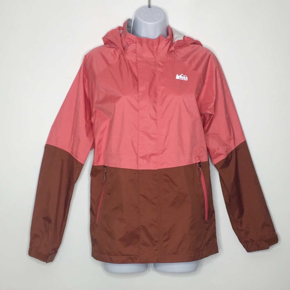 REI Rainwall Kid's Hooded Wind Breaker Rain Jacket XL